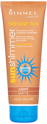 Rimmel London Sun Shimmer Light opaca Water Resistant Instant tan makeup Tube 125 ml