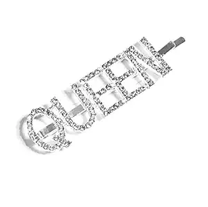 Mia Mane Statement Bobby Pin, QUEEN, Hair Accessory Hair Pin w Word, for Women, Teens, Girls 1pc