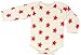 Organic Baby Long Sleeve Romper Bodysuit GOTS Certified Cotton (White-Red, 0-3m)