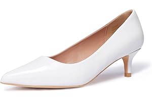 Zhabtuc Damskie czółenka z kociakiem, seksowne, szpiczaste, niskie obcasy, 5 cm, zamknięte czółenka z małym obcasem, eleganckie buty dla panny młodej, do biura