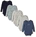 Mamas & Papas Baby-Boys Mamas And Papas 5 Pack Long Sleeve Bodysuit Bear Long Sleeve Set of 5 Bodysuit, Blue, 0-3 Months