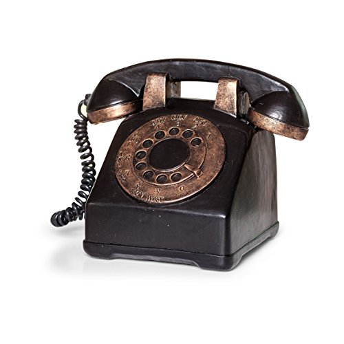 Pajoma 55162 Spardose retro Telefon mit Wählscheibe, aus Polyesin, 12 cm