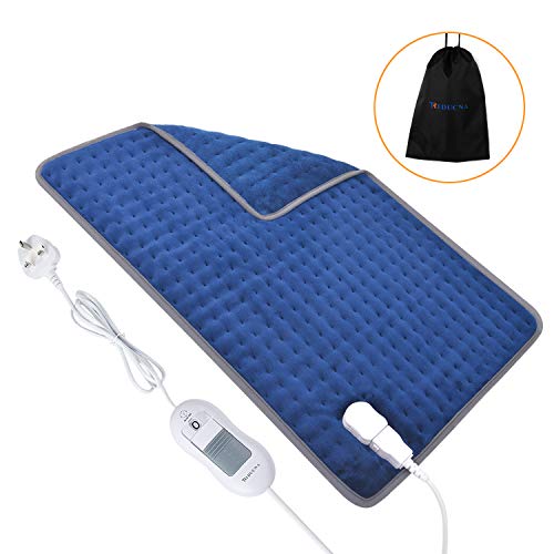 Electric Heating Pad for Full Body Pain Relief - XXL Heat Pad with Fast Heating, 90-Min Auto Shut Off, 3 Heat Settings, Dry/Moist Heat Therapy, Soft Microplush, Storage Bag - 46 x 66 cm
