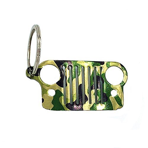 Jeep parrilla clave cadena para Jeep Wrangler CJ, 304 Acero inoxidable