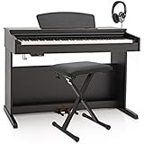Piano Digital DP-10plus de Gear4music + Pack de Accesorios - Negro Mate