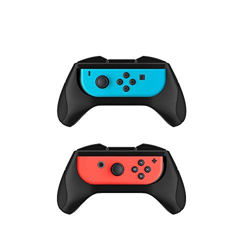 AVIDET (2 Pezzi) Mano Comfort Joy-Con Grip Controller GamePad Joypad Duro plastica titolare Stand Grip per Nintendo Switch (Nero)