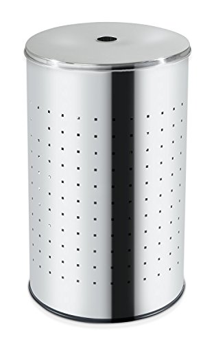 Wäschetonne Wäschesammler Wäschekorb BARREL | Edelstahl glänzend | ca. 37 Liter | 54 cm hoch - 2