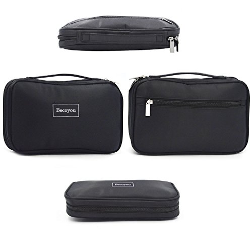 Becoyou Multifunktionale Kosmetiktasche von Höher Quilität Schminktasche Make-up Organizer Tasche für Pinsel Aufbewahrung Kulturtasche Kulturbeutel Kosmetiktüte für Reise und zu Hause (Schwarz) - 6