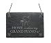 Produktbild Schiefertafel « HOME IS WHERE MY GRAND PIANO IS » Schild mit Flügel MOTIV - 22x16 cm - Dekoschild Geschenk Dekoration Musik Flügel Klavier