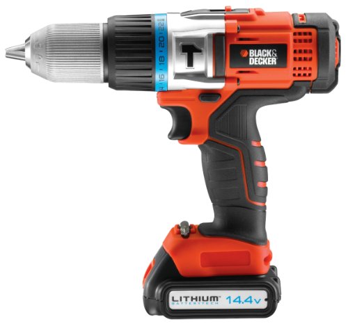 Black + Decker 14,4V Li-Ionen Akku-Schlagbohrschrauber, 2. Akku, LED-Arbeitsleuchte, Planetengetriebe, EGBHP148BK - 2