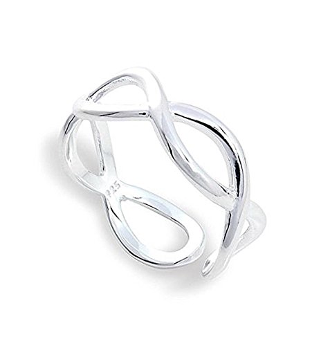 Iszie gioielli in argento Sterling anello del pollice, MIDI anello regolabile infinity Open Twist Hollow Cross design anello moda da donna e Argento, colore: Silver, cod. ISZ-221