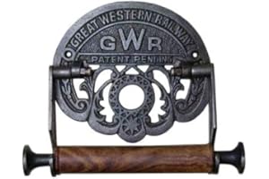 ASSORTED COLLECTIONS ACL - Portarrollos de Papel higiénico montado en la Pared – Great Western Railway GWR Soporte de Papel higiénico para baño – Soporte para Rollo de Papel higiénico de Hierro Fundido con Accesorios