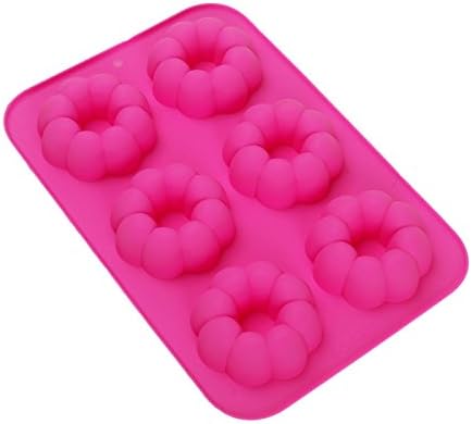 Silicone Donuts Mould 6 Cavities Non-Stick lovechef 6 Donuts in Flower – Pink