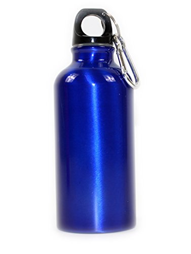 Giftsbynet PINK AND BLUE ALUMINIUM DRINKS BOTTLES WITH CARABINER CLIP 400ML IDEAL FOR SPORTS, CAMPIN Giftsbynet PINK AND BLUE ALUMINIUM DRINKS BOTTLES WITH CARABINER CLIP 400ML IDEAL FOR SPORTS, CAMPIN