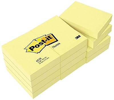Post-it Note 38 x 51 mm - 12 blocs dont 3 gratuits Jaune