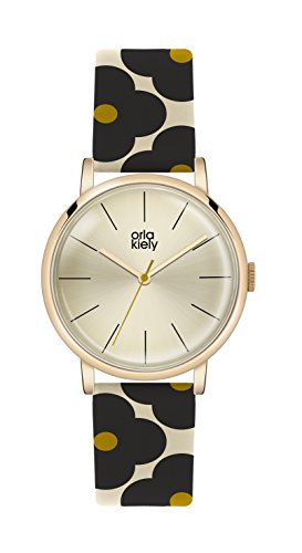 Orla Kiely Damen Datum klassisch Quarz Uhr mit Edelstahl Armband OK2074