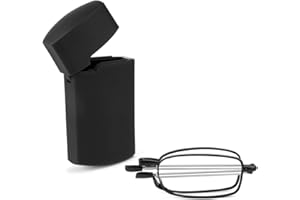 Aolso Ultracienkie Składane Okulary Do Czytania i Zapobiegające Niebieskiemu Światłu Dla Kobiet i Mężczyzn - Metalowe Oprawki, Przenośne Z Etui