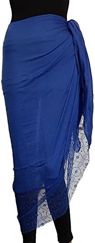 Banana Beach Large Lace Sarong Beach Pool Cover UP Swimwear Wrap Pareo Free 180 X 100cm (Blue)