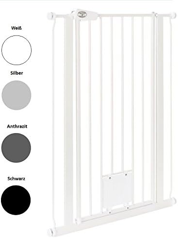 Bettacare Pet Gate With Cat Flap 11 Sizes: 75 149 cm | Extra High 105 cm No Drilling Required | Child Safety Gate Stair Gate | Easy to Mount | Grid | Stair Gate Baby Dog Clips