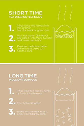 Teeflasche aus Rostfreiem Edelstahl Teebereiter Tee-Ei: 400ml Bambus Thermobecher | Tee & Kaffee Reisbecher | Thermoflasche mit Lose Tee-Löffel | Obst-Infuser Trinkflasche Umweltfreundlicher von VIREO - 7