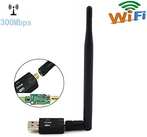 USB WIFI Antenna Network Adapter , WIFI Hotspot 5dbi Antenna Network Adapter WLAN Card 2.4GHz Wireless Repeater Range Extender Signal Booster Amplifier AP for Win10 Mac OS(300Mbps)
