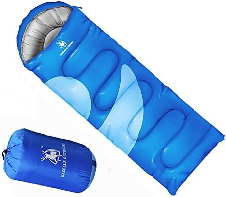 GAZELLE OUTDOOR Warm Adult Sleeping Bag Trek Camping Hiking With Carry Bag Lightweight (Single Sleeping bag (1set))