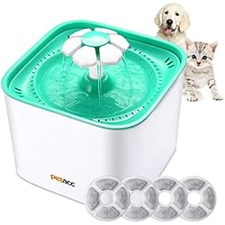 Petacc Fontaine à Eau pour Chat Chien avec 4 Filtres Ultra-Silencieuse en Forme de Fleur en Résine, 2L (Fontaine)