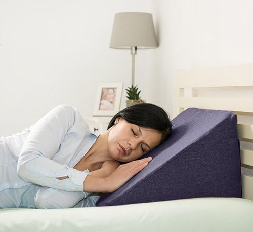 Matching Bedrooms Flex Foam 'Ava' Bed Wedge Support Cushion with Removable Sapphire Wool Effect Cover