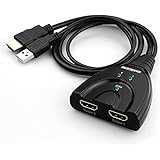 4K UHD HDMI Splitter, Swees 4K Ultra HD 2160p / Full HD 1080p 3D HDMI Verteiler 1 in 2 out integriertes hdmi und usb-kabel für HDTV PC DVD PS3 PS4 Xbox