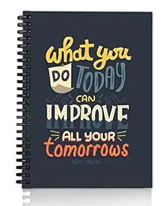 DI-Kraft Handcrafted Hard Cover Unruled Paper Wiro Bound Printed Journal Diary Notebooks for Girls and Boys Spiral Wire Binding Memo Notepads Diary Notebooks Planner (160 Pages, A5)