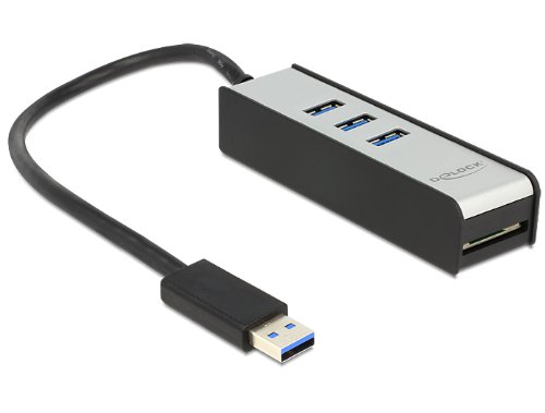 DELOCK HUB USB 3.0 3 Port extern + 1 x SD Slot Aluline