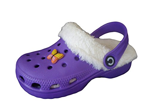 kids fur clogs