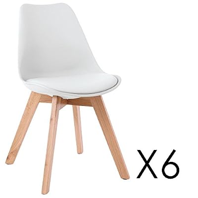 INTENSEDECO Intense Déco - Lot de 6 chaises style scandinave Catherina Blanc