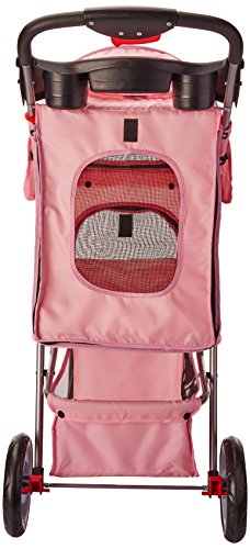 OxGord-Pet-Stroller-Cat-Dog-Easy-Walk-Folding-Travel-Carrier-Carriage-2017-Newly-Designed-3-Wheeler-Elite-Jogger-Rose-Wine