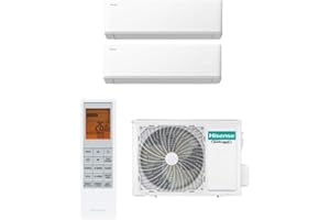 Hisense Uni Air Climatizzatore Dual Split 2AMW42U4RGC 9000+12000 Btu, R32, Inverter, Self-Cleaning, Timer, Oscillazione automatica, WiFi, Nuovo Modello 2025, A++/A++