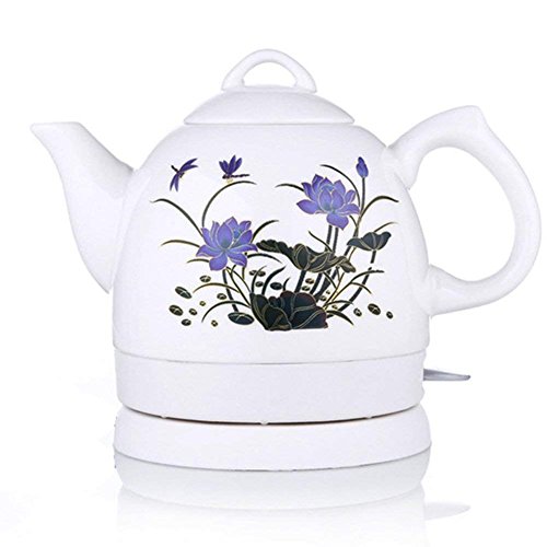 WYBW lectrique Bouilloire Chinoise Cramique en Acier Inoxydable Classique Chinois Lotus Aquarelle Dessin conomie D'nergie 1L 15 * 18 * 26Cm Bouilloires lectriques