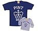 Father And Child Pint And Half Pint Matching Top Navy Blue & Grey (Father X Large (46") & Child 0-6 months)