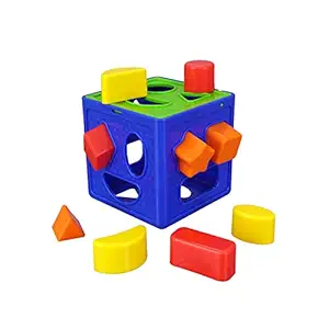 Lefan Plastic Geometric Puzzle Stacker Shape Sorter Cube Stacking Set Kids Games Age 3+ Activity Toys Creative Buildings Bricks & Blocks Learning Gift Boys Girls