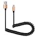 Produktbild CICIYONER 1M Feder Coiled Retractable USB Ein Mann, um c USB-C Datenladekabel zu tippen (Gold)