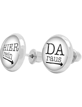 SoulCats® 1 Paar Ohrstecker 'HIER rein - DA raus' Ohrschmuck Ohrringe