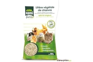 Litière pour Rongeur & Furet, Chanvre, 30 L - HAMIFORM