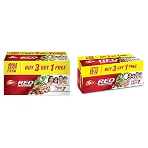 Dabur Red Paste, 600g (Buy 3 Get 1 Free) & Dabur Red Paste, 800g (Buy 3 Get 1 Free),Plaque Removal,Plaque,Gingivitis,Bad Breath