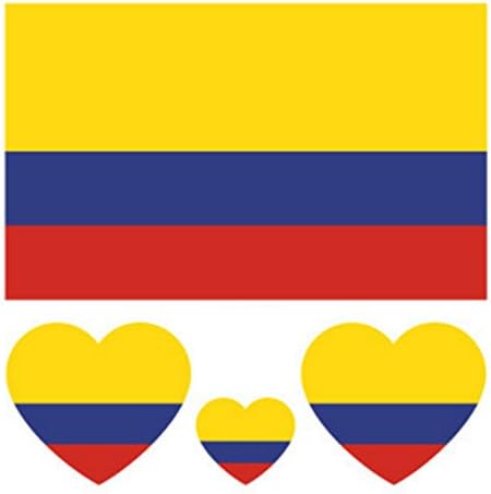 2018 World Cup FIFA National Flags Tattoo, Fashionable Body Face Sticker Temporary Tattoo for Football Sports Game Fans,10 Sheet-Colombia