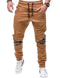 Pantalones Para Hombre Hombres Drawsting Bolsillo Overoles