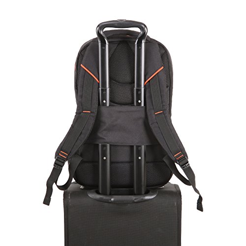 Evecase 15.6 Zoll Universal Laptop Rucksack mit Trolleybefestigung – Schwarz / Orange - 7