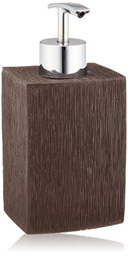 WENKO 19987100 Seifenspender Recife , Fassungsvermögen 0.3 L, Kunststoff - Polyresin, 7.5 x 15.7 x 6.5 cm, Braun