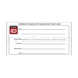 Original Spare ID Cards for Vital ID Wristbands. Fully Waterproof. Suitable for Medical ID, Sport ID Child Safe ID Identity Bracelets. Pack of 2.