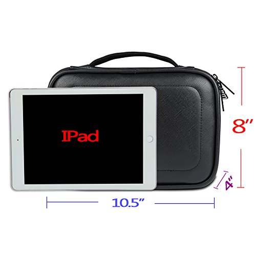 BUBM Mehrfachfunktion Kabelorganiser Tasche Reisetasche mit Doppelschichten für Elektronische Zubehöre wie Netzteil, Maus und USB Stricks (Groß, Schwarz-PU) - 2