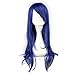 Anime Wig Dark Blue Long Wavy 60CM Women Girls Cospaly Hair Full Wig + Wig Cap
