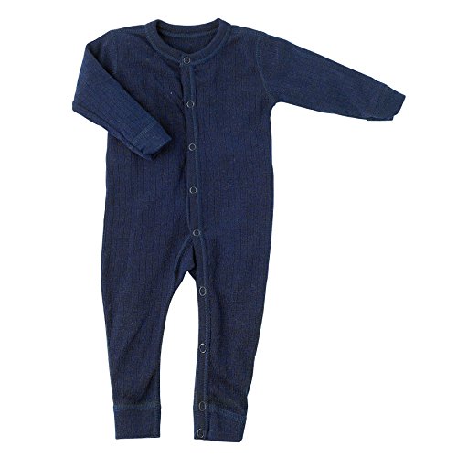 Joha Merino Wool Children's Sleepsuit Pyjams with fold-over foot covers